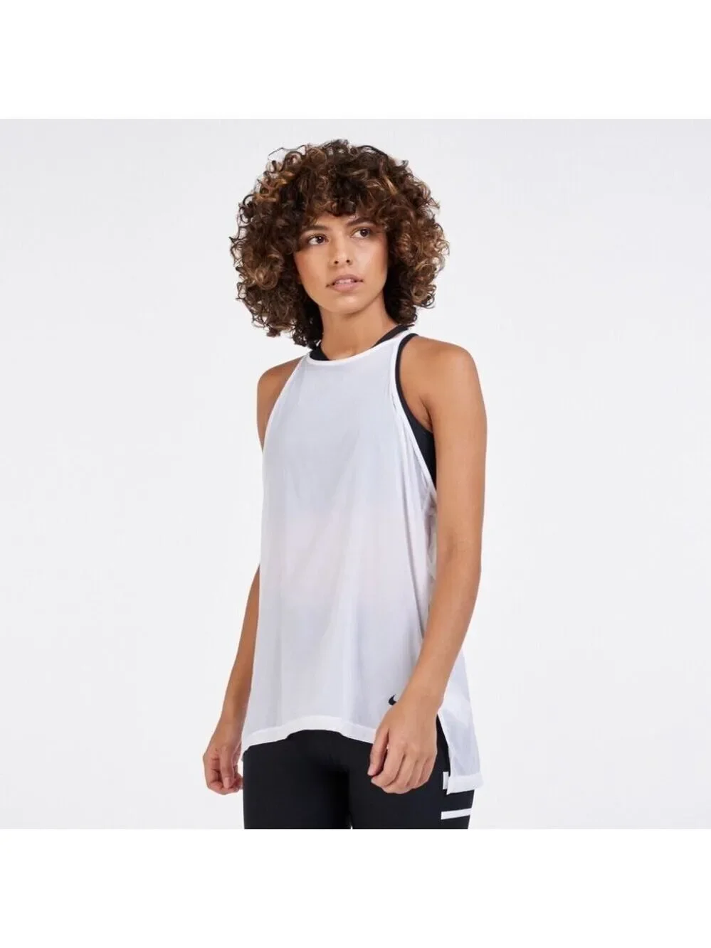 * NEW Nike FLEX Dri-Fit Arctic White Parachute Tank Size L